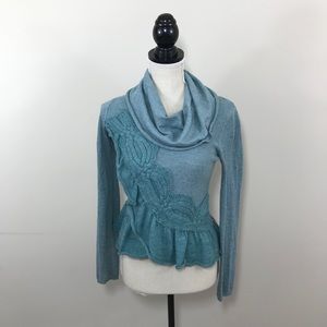Moth Anthropologie Ruffle Cowl Sweater S 1D2